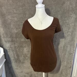 Vintage y2k brown scrunched babydoll top